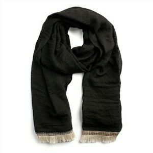 Black Fringed Scarf